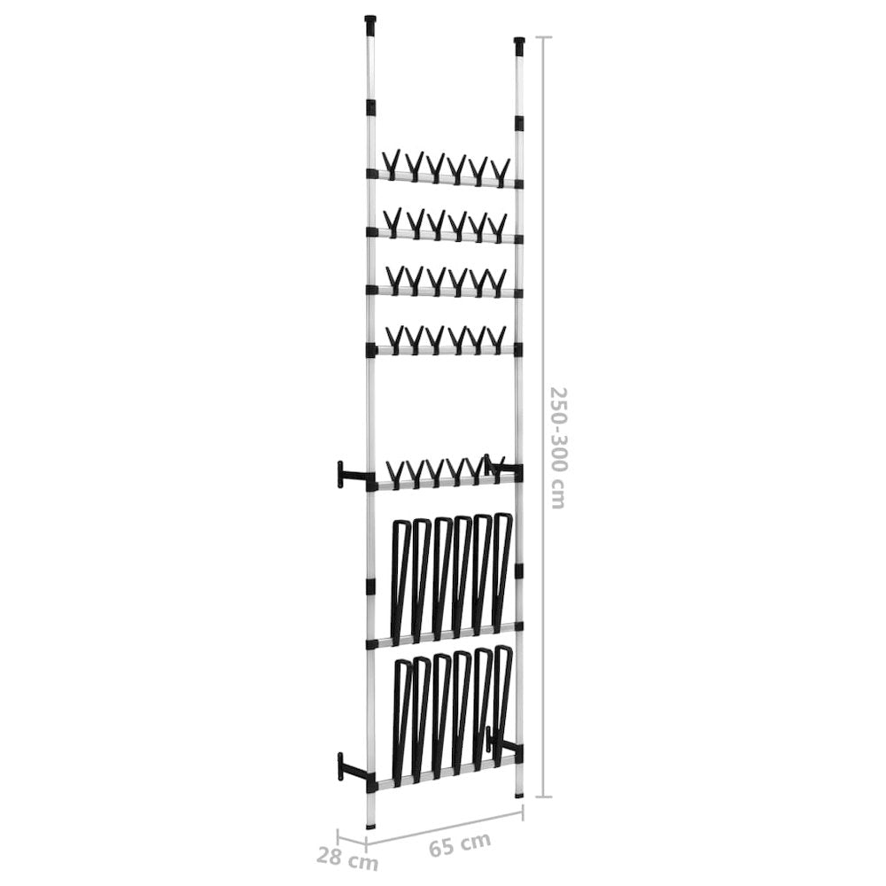 Shoe Rack Silver and black Aluminum, plastic