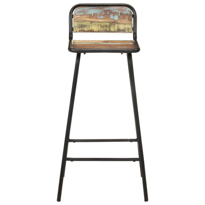 Bar Chair Set of 2 Mixed color finish Solid reclaimed wood