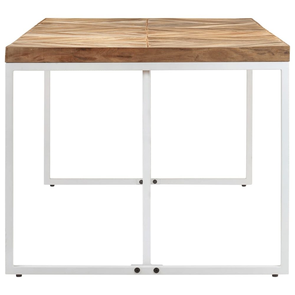 Dining Table Natural wood finish, White legs