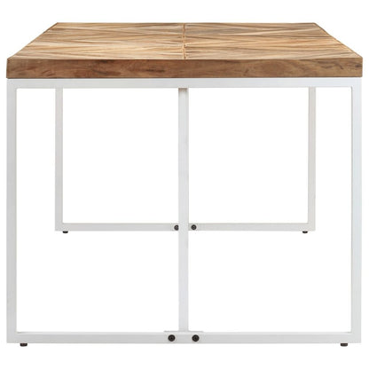 Dining Table Natural wood finish, White legs