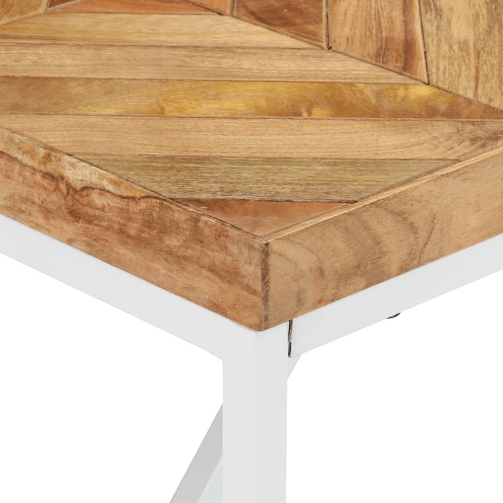 Dining Table Natural wood finish, White legs