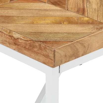 Dining Table Natural wood finish, White legs