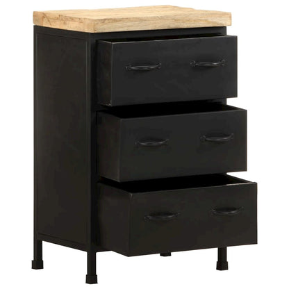 Sideboard Black Rough mango wood Medium Industrial Sideboard