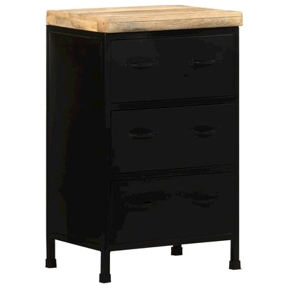 Sideboard Black Rough mango wood Medium Industrial Sideboard