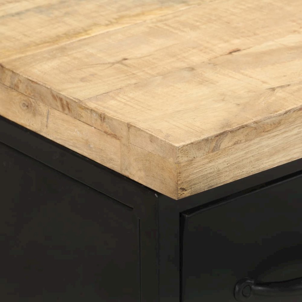 Sideboard Black Rough mango wood Medium Industrial Sideboard