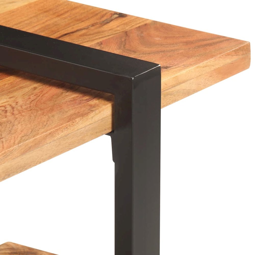 TV Cabinet Natural wood Solid acacia wood 51.2 in TV Cabinet