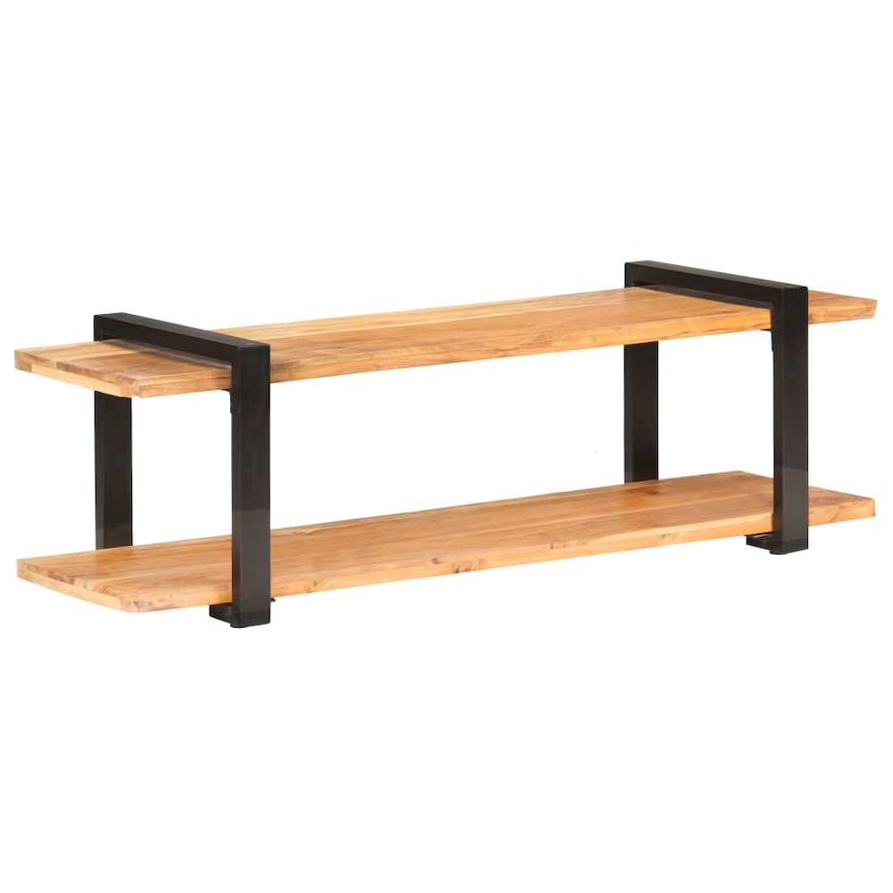 TV Cabinet Natural wood Solid acacia wood 51.2 in TV Cabinet