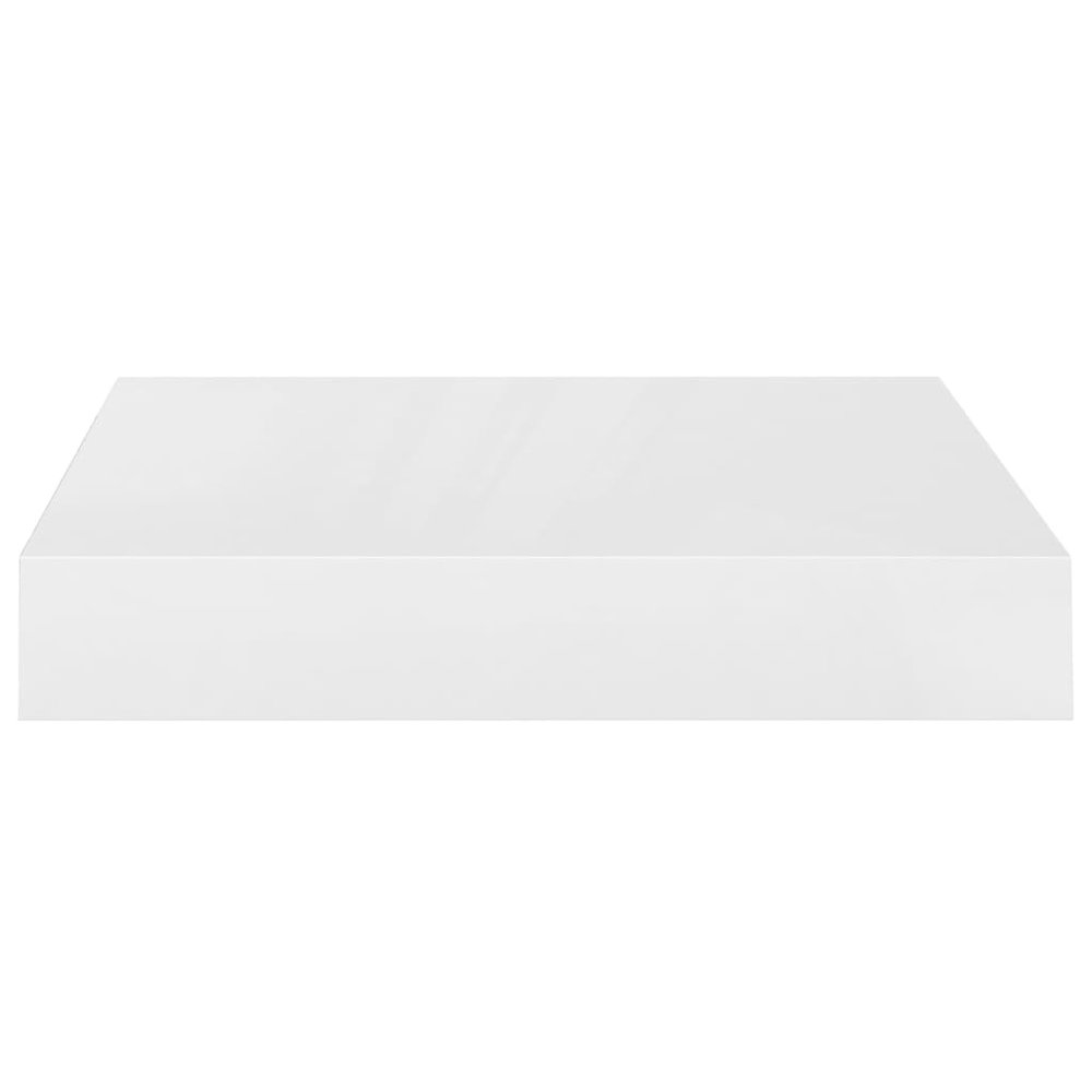Wall Shelf Set of 4 High gloss white Honeycomb MDF, metal