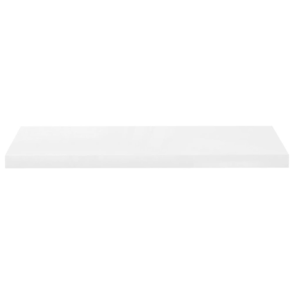 Wall Shelf Set of 2 High gloss white Honeycomb MDF, metal Medium