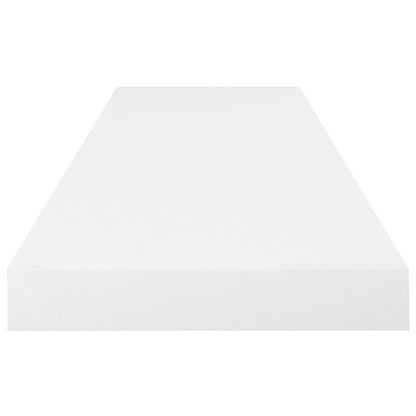 Wall Shelf Set of 2 High gloss white Honeycomb MDF, metal Medium