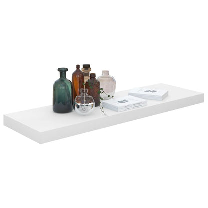 Wall Shelf Set of 2 High gloss white Honeycomb MDF, metal Medium
