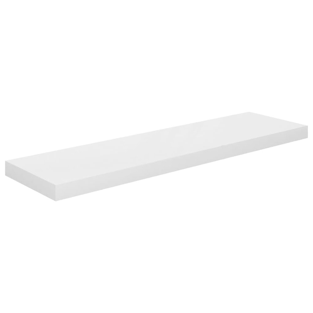 Wall Shelf Set of 2 High gloss white Honeycomb MDF, metal Small