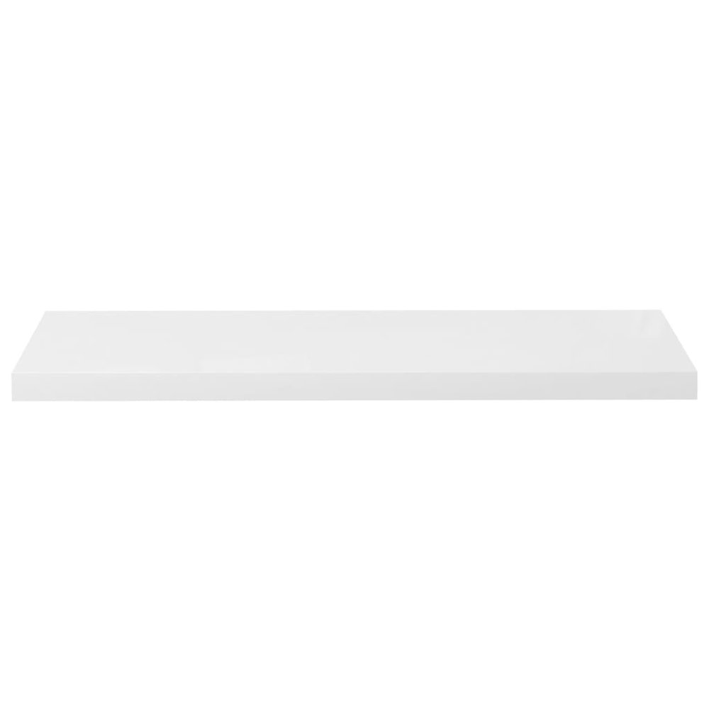Wall Shelf Set of 2 High gloss white Honeycomb MDF, metal Small