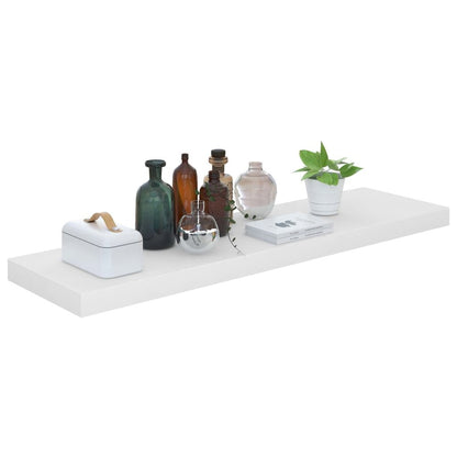 Wall Shelf Set of 2 High gloss white Honeycomb MDF, metal Small