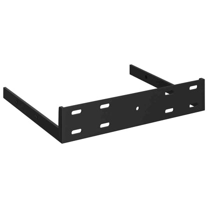 Wall Shelf Set of 4 High gloss black Honeycomb MDF, metal Small
