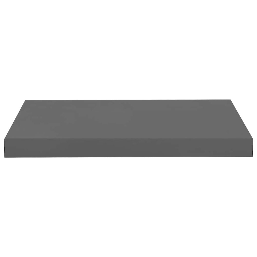 Wall Shelf Set of 2 High gloss grey Honeycomb MDF, metal