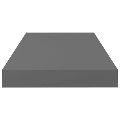 Wall Shelf Set of 2 High gloss grey Honeycomb MDF, metal