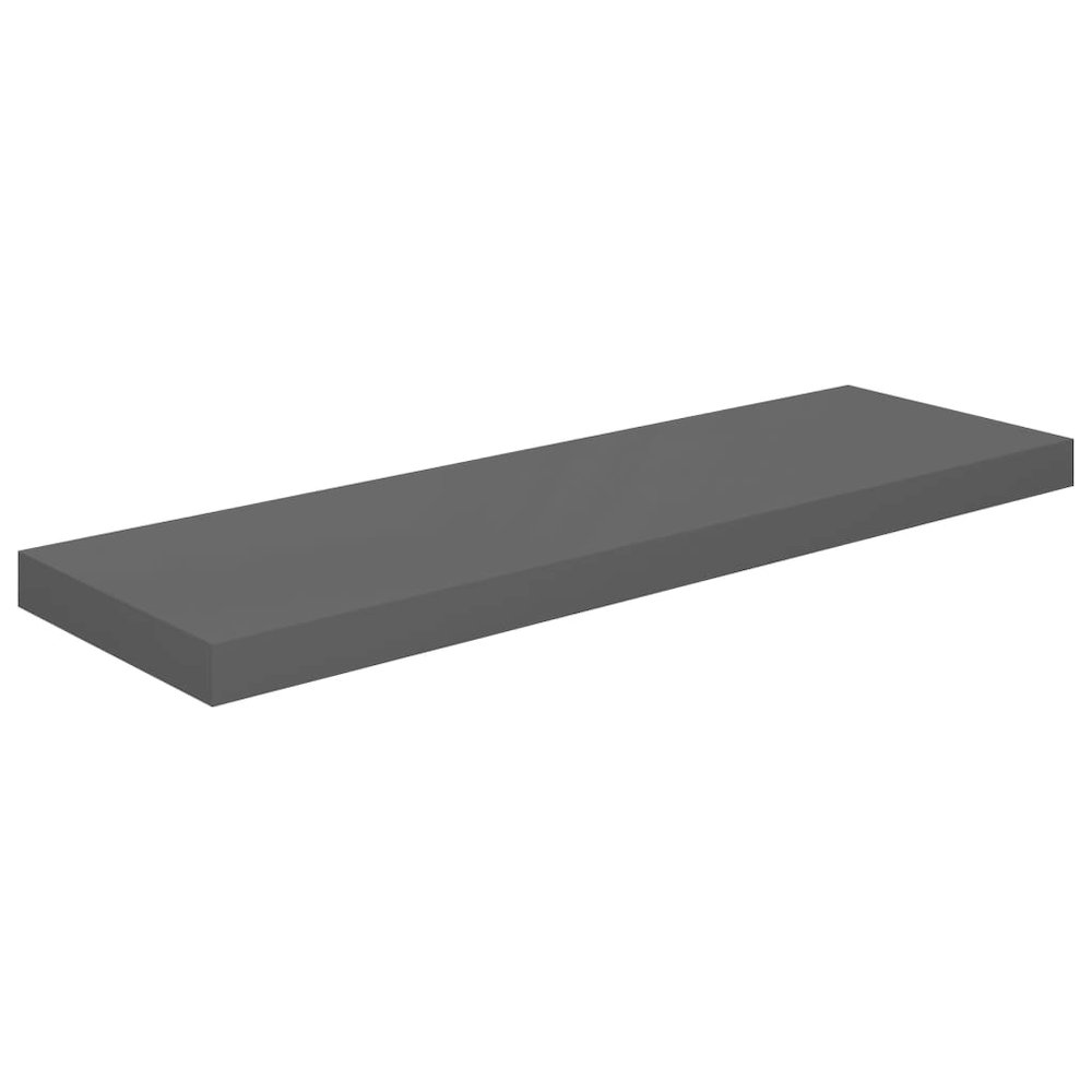 Wall Shelf Set of 2 High gloss grey Honeycomb MDF, metal frame