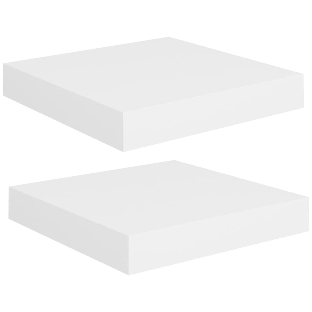 Wall Shelf Set of 2 White Honeycomb MDF, metal Small