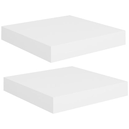Wall Shelf Set of 2 White Honeycomb MDF, metal Small