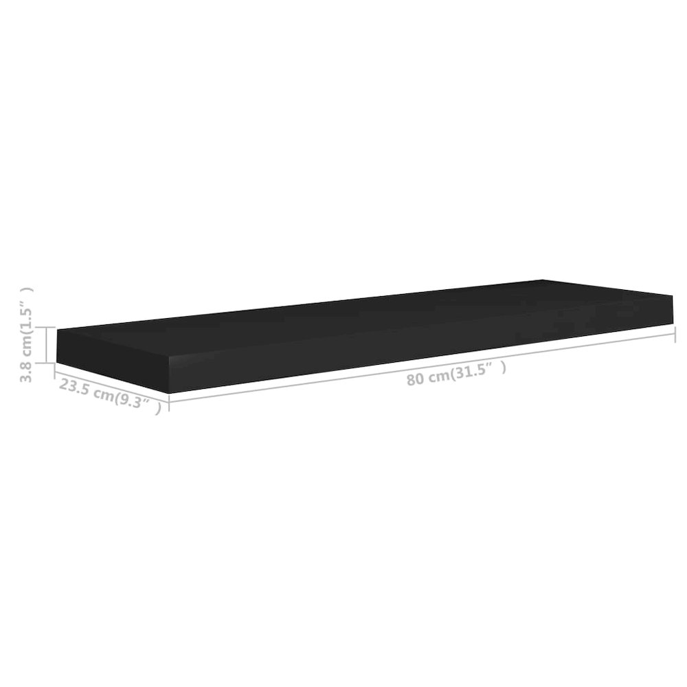 Wall Shelf Black Honeycomb MDF, metal frame 31.5 x 9.3 x 1.5 in