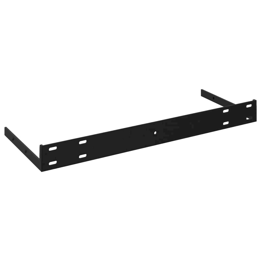 Wall Shelf Set of 4 Black Honeycomb MDF, Metal Medium