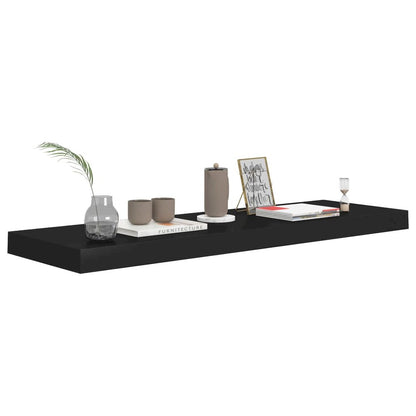 Wall Shelf Set of 4 Black Honeycomb MDF, Metal Medium