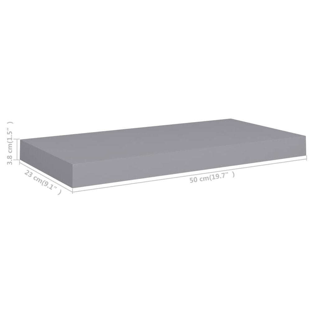 Wall Shelf Grey Honeycomb MDF, Metal 19.7 x 9.1 x 1.5 in