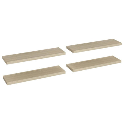 Wall Shelf Set of 4 Oak Honeycomb MDF, metal 35.4 x 9.3 x 1.5 in