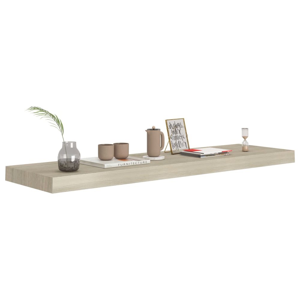 Wall Shelf Set of 4 Oak Honeycomb MDF, metal 35.4 x 9.3 x 1.5 in