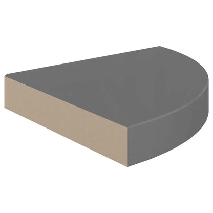 Corner Shelf Set of 2 High gloss grey Honeycomb MDF, metal Medium