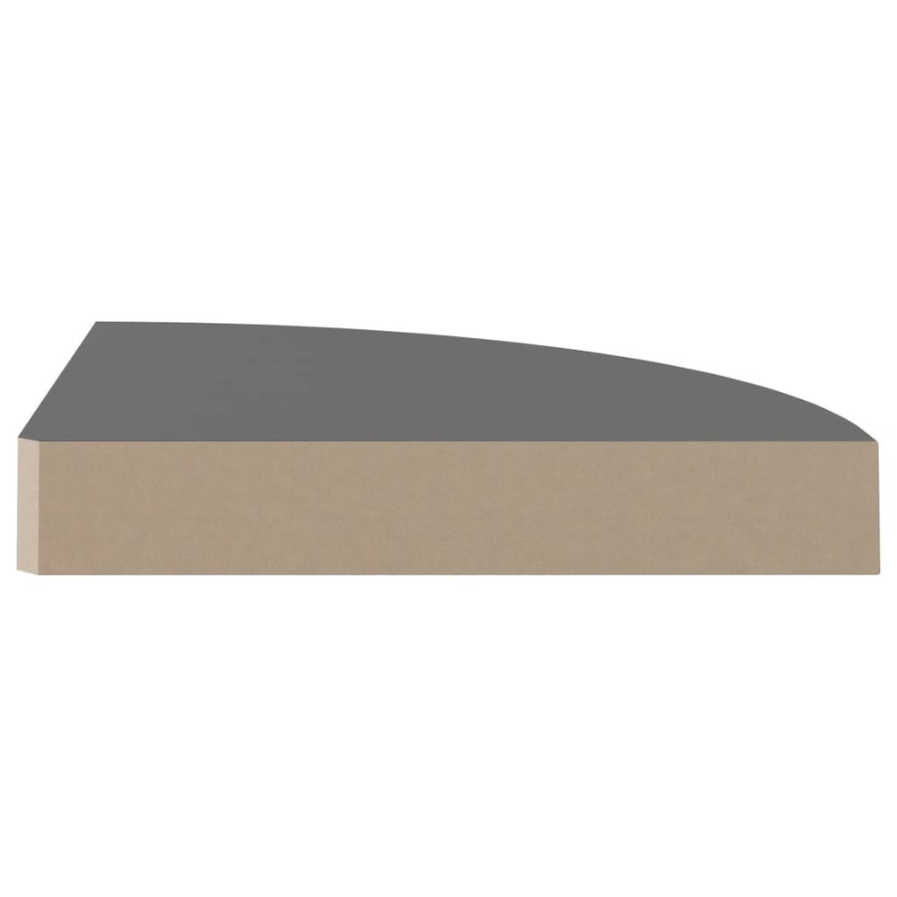 Corner Shelf Set of 2 High gloss grey Honeycomb MDF, metal Medium