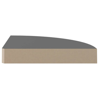 Corner Shelf Set of 2 High gloss grey Honeycomb MDF, metal Medium