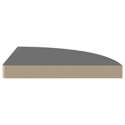 Corner Shelf Set of 4 High gloss grey Honeycomb MDF, metal