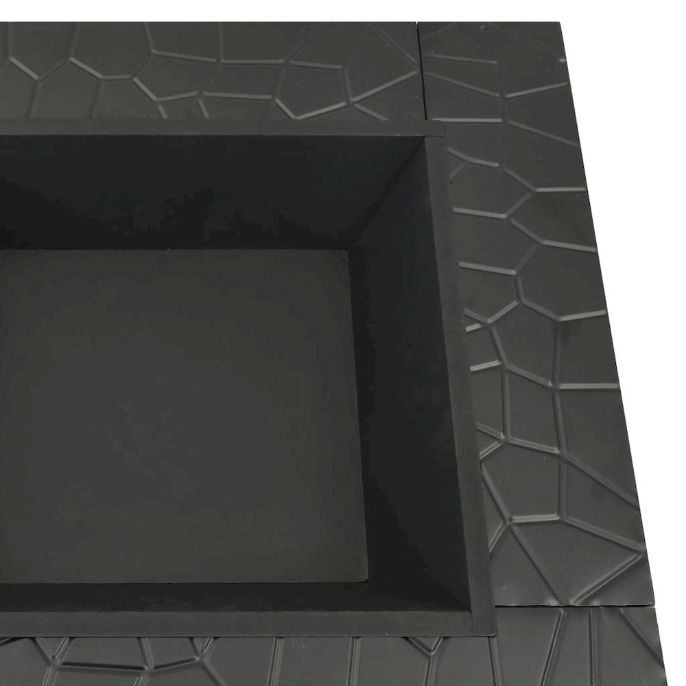 vidaXL Garden Fire Pit with Poker 31.9"x31.9"x18.5" XXL Steel, 311888