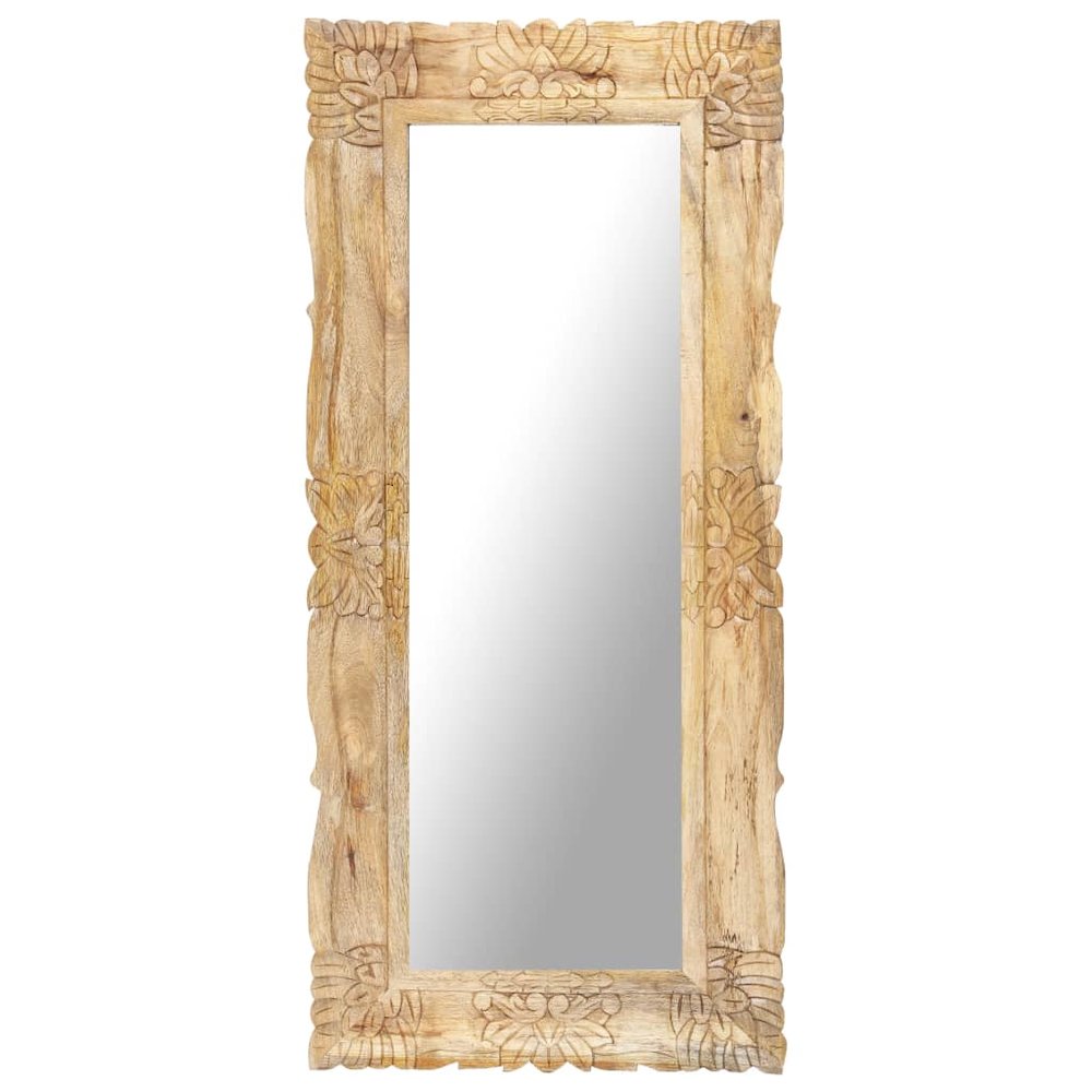 Mirror Natural wood Solid mango wood 43.3x19.7 in