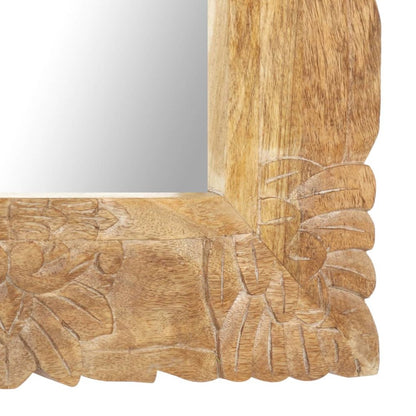 Mirror Natural wood Solid mango wood 43.3x19.7 in