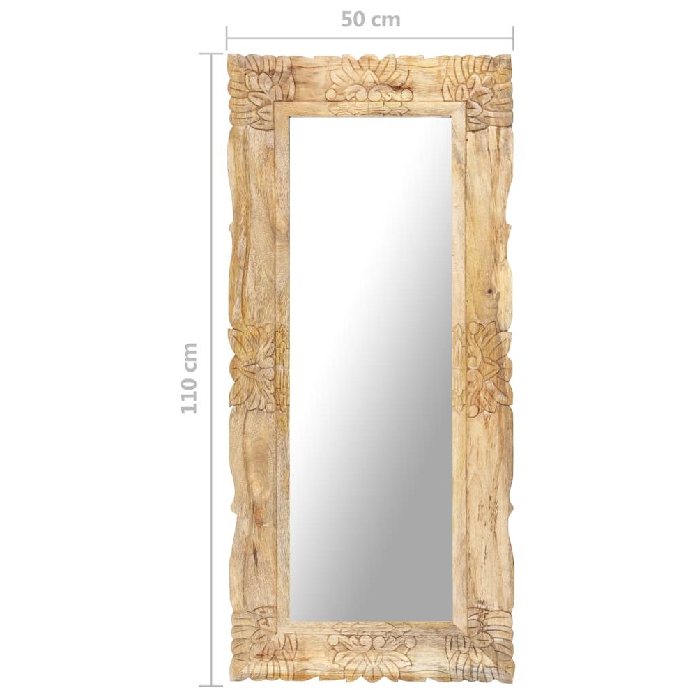 Mirror Natural wood Solid mango wood 43.3x19.7 in