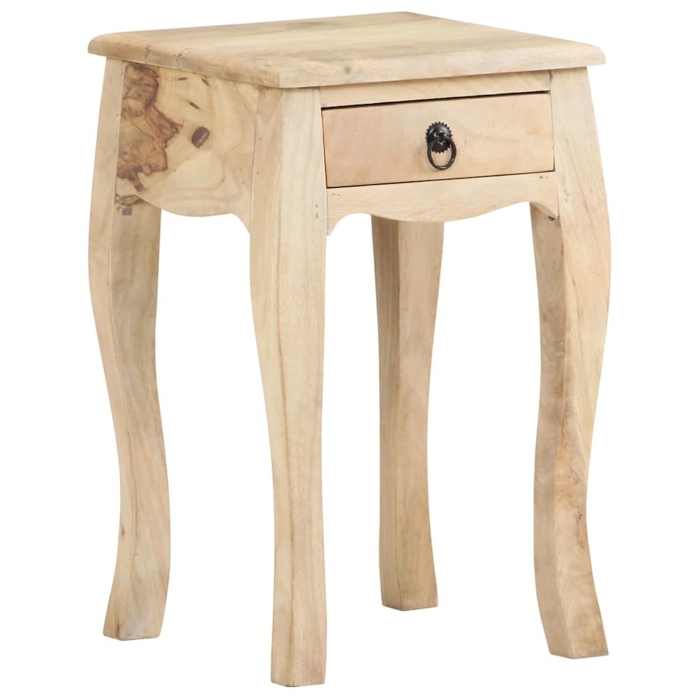 Bed Cabinet Brown Solid mango wood Compact Bedside Table Square