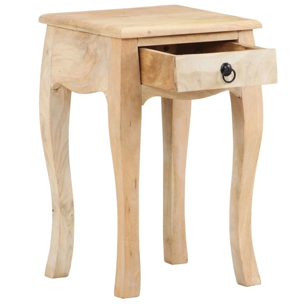 Bed Cabinet Brown Solid mango wood Compact Bedside Table Square