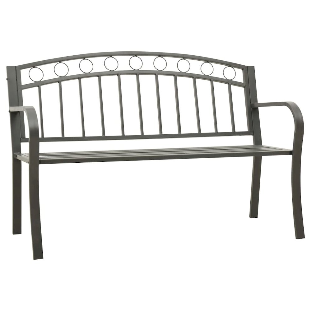 Garden Bench Grey Powder-coated steel 125 cm / 3-seater Tough