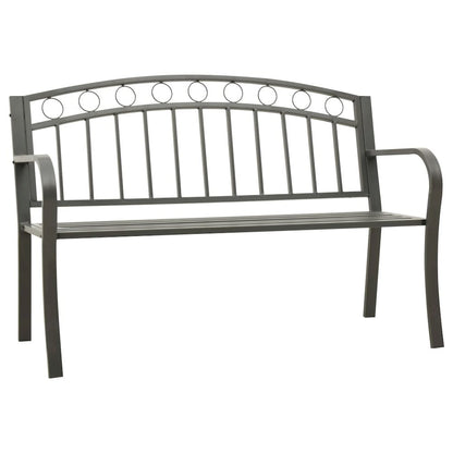 Garden Bench Grey Powder-coated steel 125 cm / 3-seater Tough