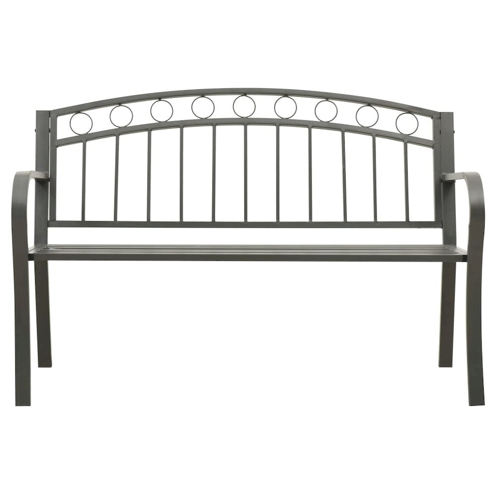 Garden Bench Grey Powder-coated steel 125 cm / 3-seater Tough