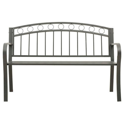 Garden Bench Grey Powder-coated steel 125 cm / 3-seater Tough