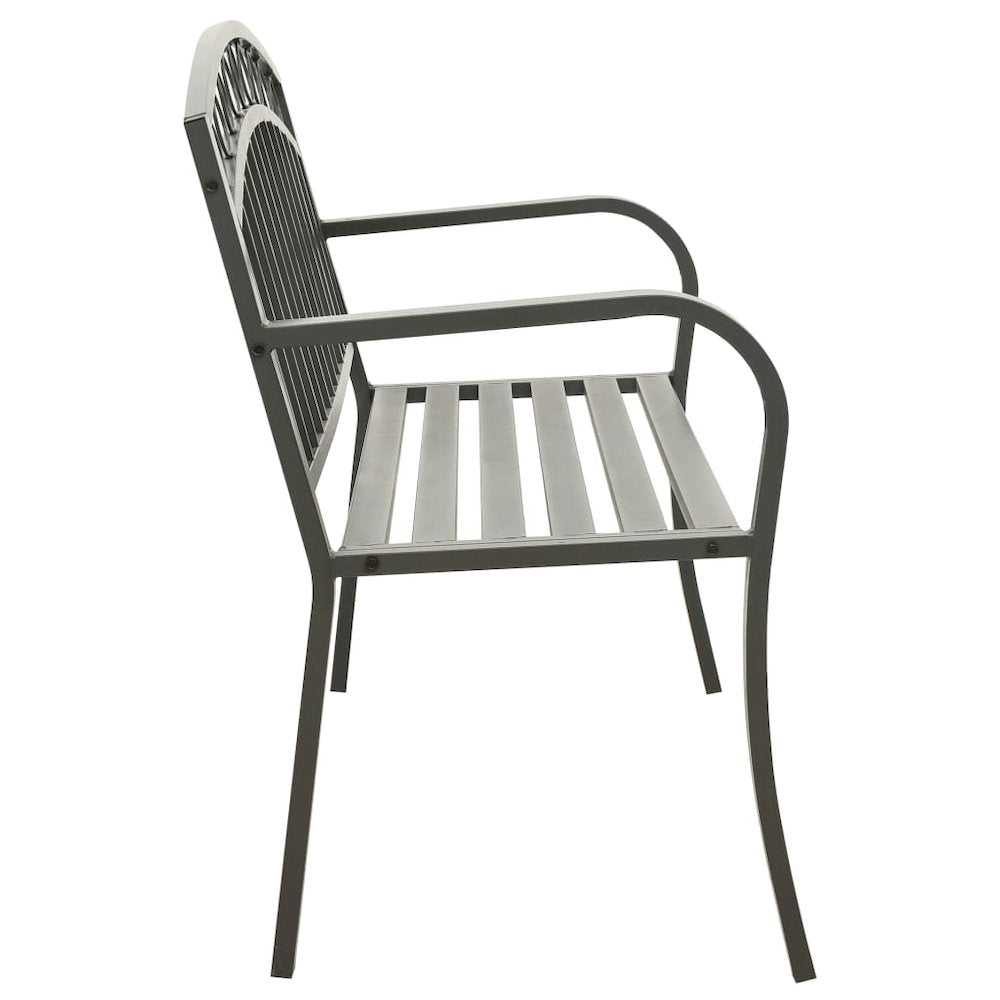 Garden Bench Grey Powder-coated steel 125 cm / 3-seater Tough