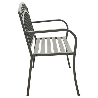 Garden Bench Grey Powder-coated steel 125 cm / 3-seater Tough