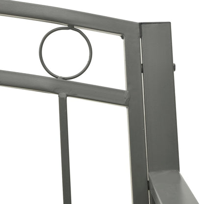 Garden Bench Grey Powder-coated steel 125 cm / 3-seater Tough