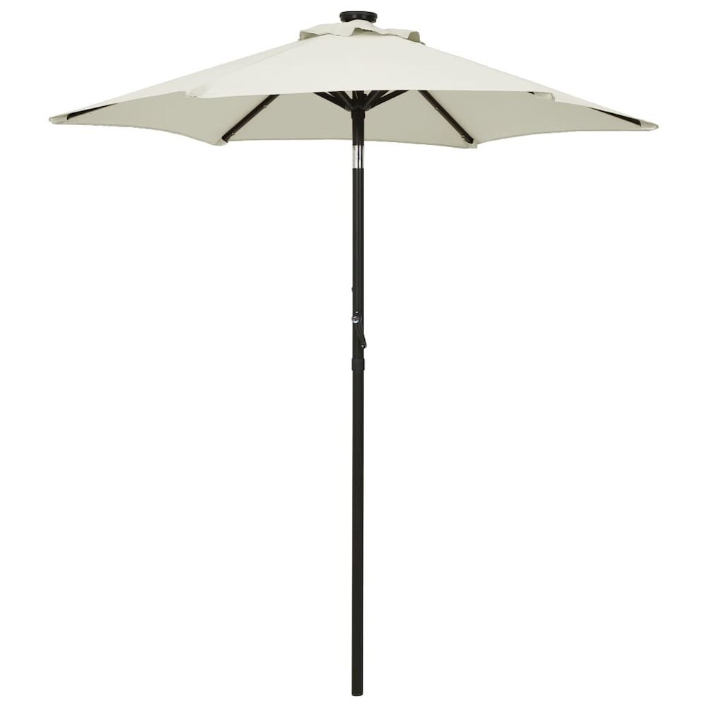 Garden Parasol Sand and Dark Gray Polyester Fabric, Aluminum