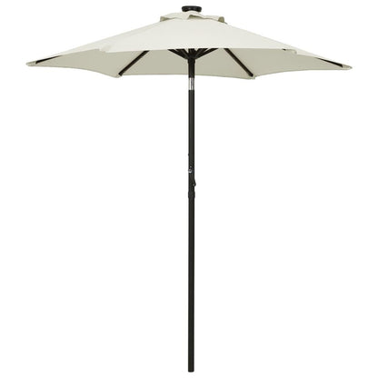 Garden Parasol Sand and Dark Gray Polyester Fabric, Aluminum