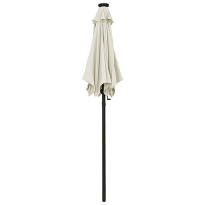 Garden Parasol Sand and Dark Gray Polyester Fabric, Aluminum